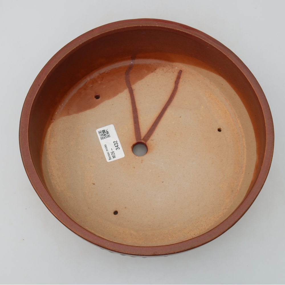 Vaso da bonsai in ceramica 24 x 24 x 7 cm, colore bordeaux