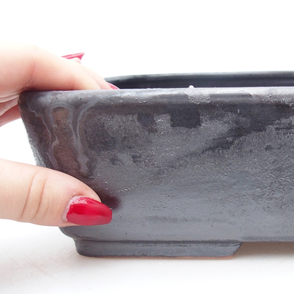 Ciotola per bonsai in ceramica 26,5 x 20 x 6,5 cm, nero