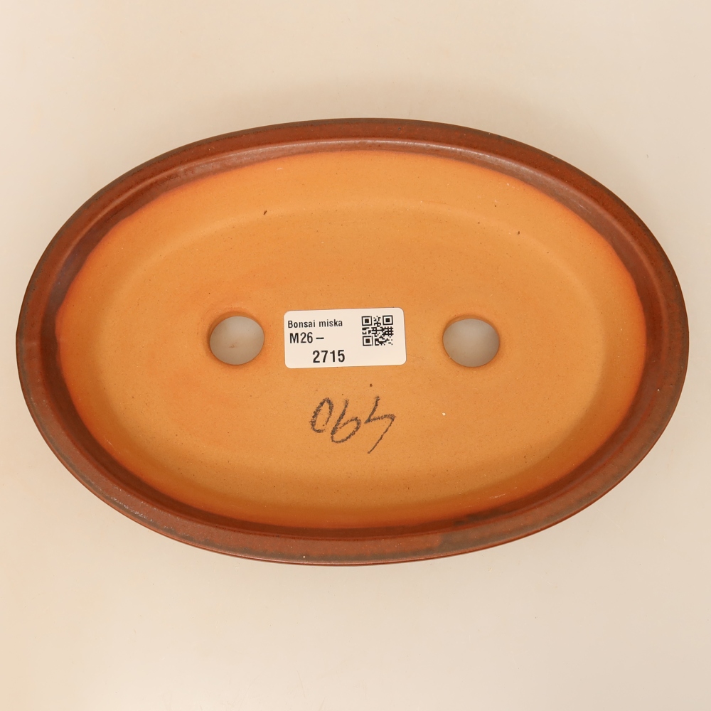 Ciotola in ceramica  21 x 14,5 x 3,5 cm, colore marrone
