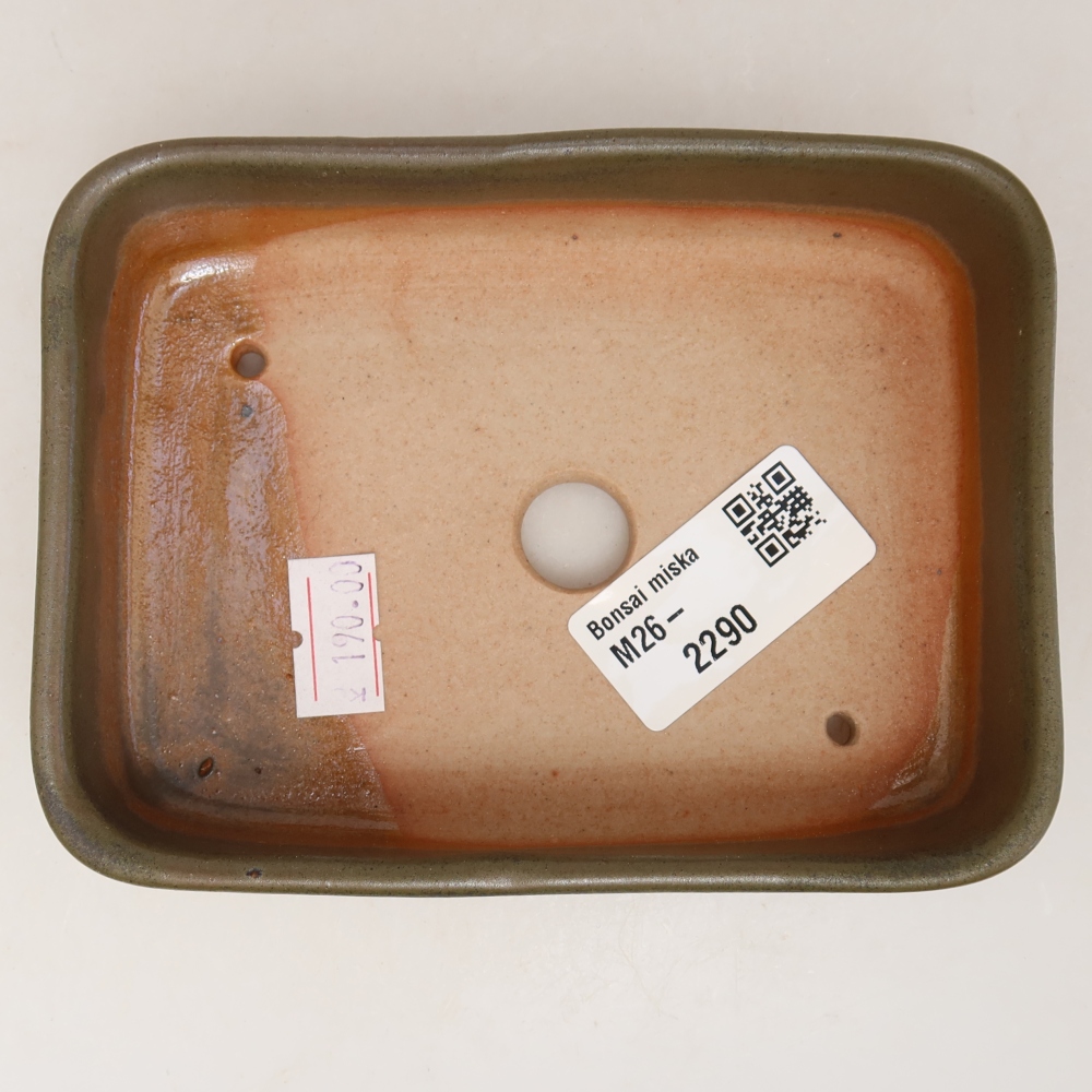 Vaso da bonsai in ceramica 13 x 9,5 x 3,5 cm, colore verde