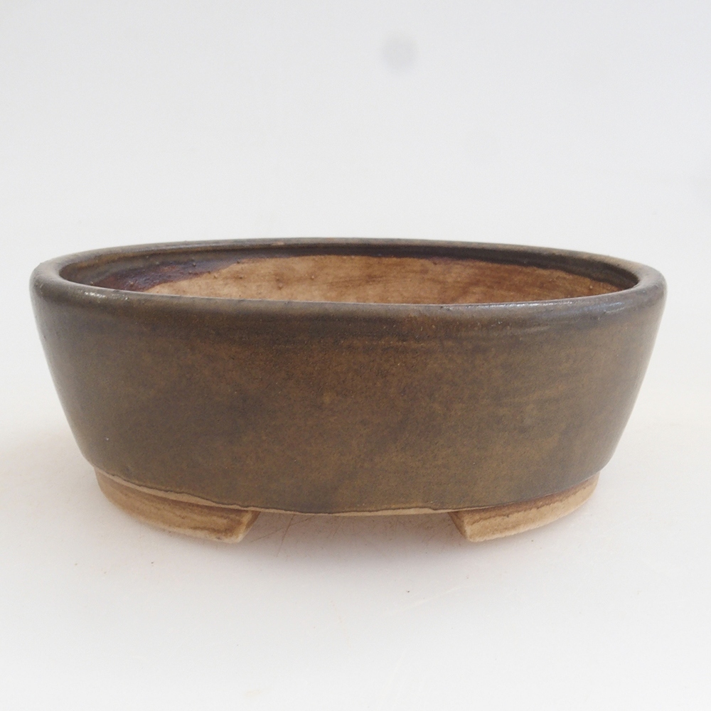 Ciotola per bonsai in ceramica 10 x 8,5 x 4 cm, marrone