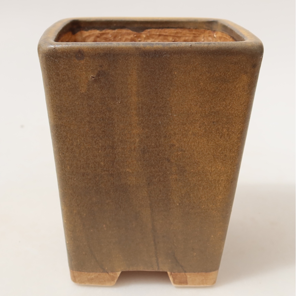 Vaso da bonsai in ceramica 8,5 x 8,5 x 10,5 cm, colore marrone