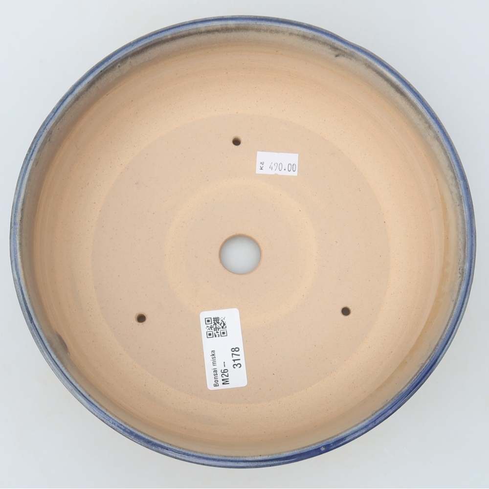 Vaso per bonsai in ceramica 21 x 21 x 6 cm, colore blu