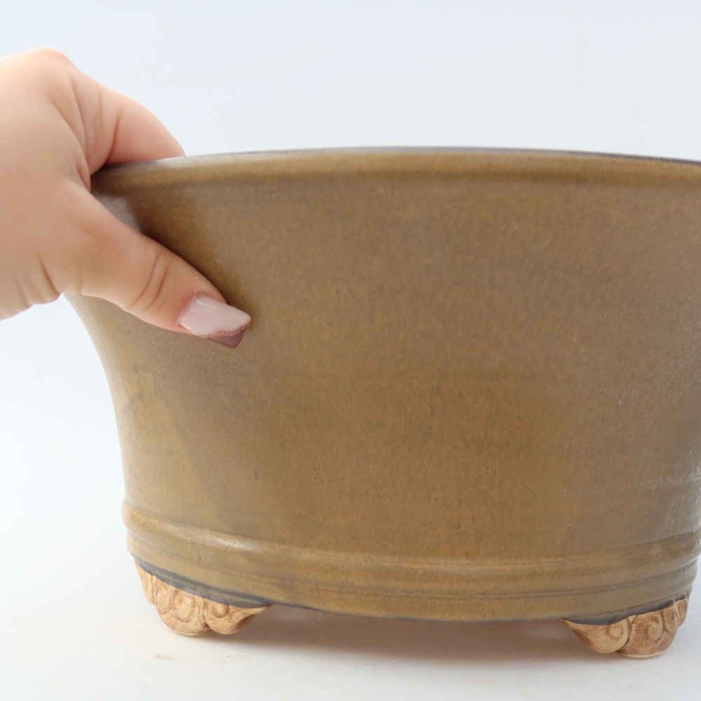 Vaso da bonsai in ceramica 31,5 x 31,5 x 14,5 cm, colore marrone