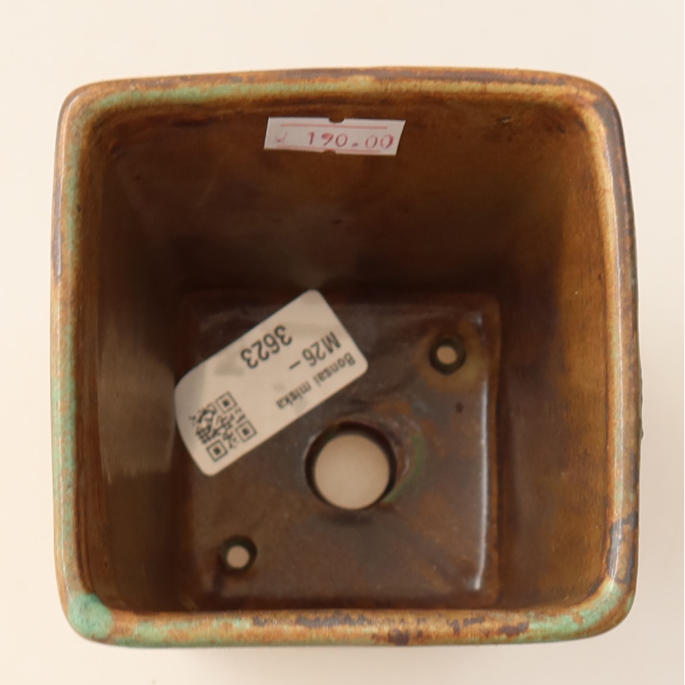Vaso da bonsai in ceramica 9 x 9 x 11,5 cm, colore marrone