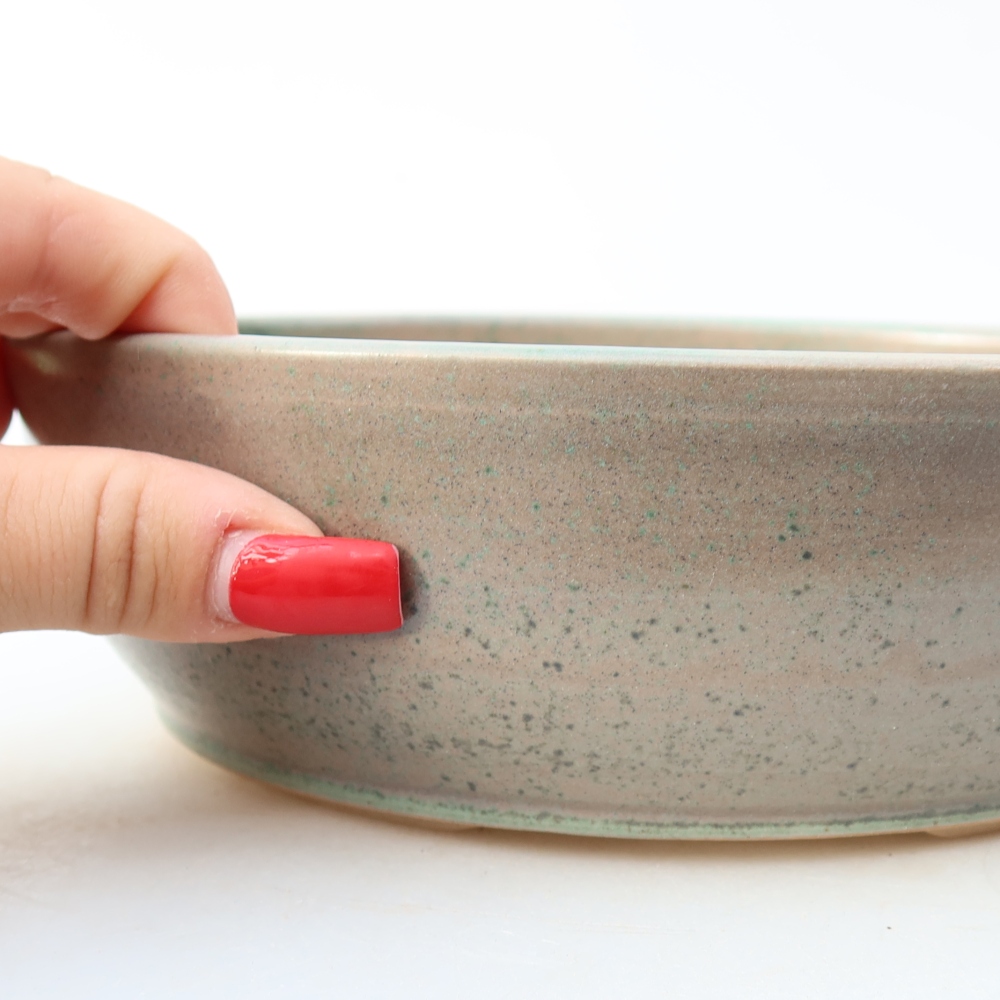 Vaso per bonsai in ceramica 20 x 20 x 6 cm, colore beige