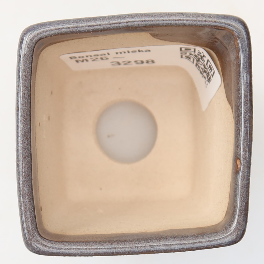 Vaso da bonsai in ceramica 4,5 x 4,5 x 5 cm, colore grigio