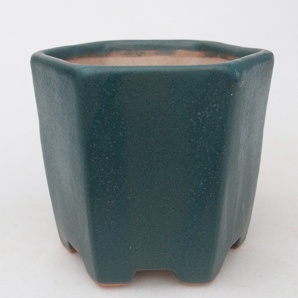 Ciotola bonsai in ceramica 9,5 x 8,5 x 8 cm, colore blu