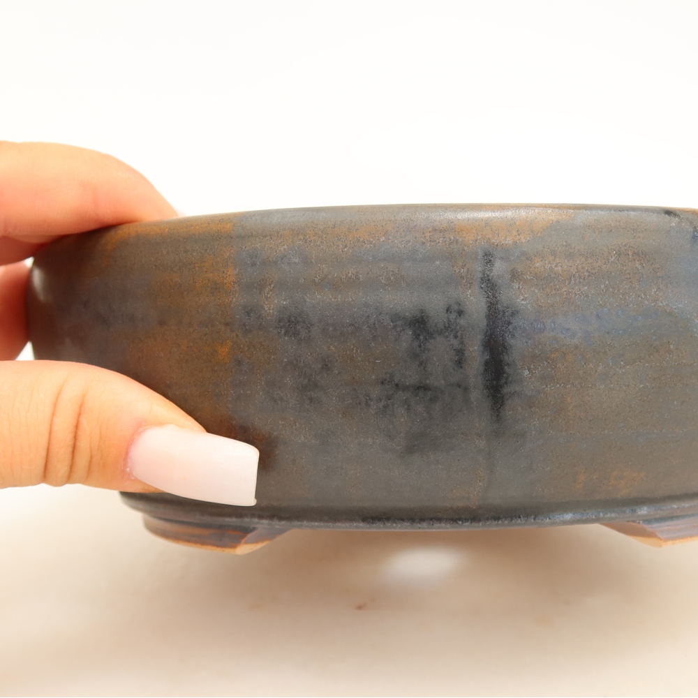 Vaso da bonsai in ceramica 17 x 17 x 5,5 cm, colore marrone