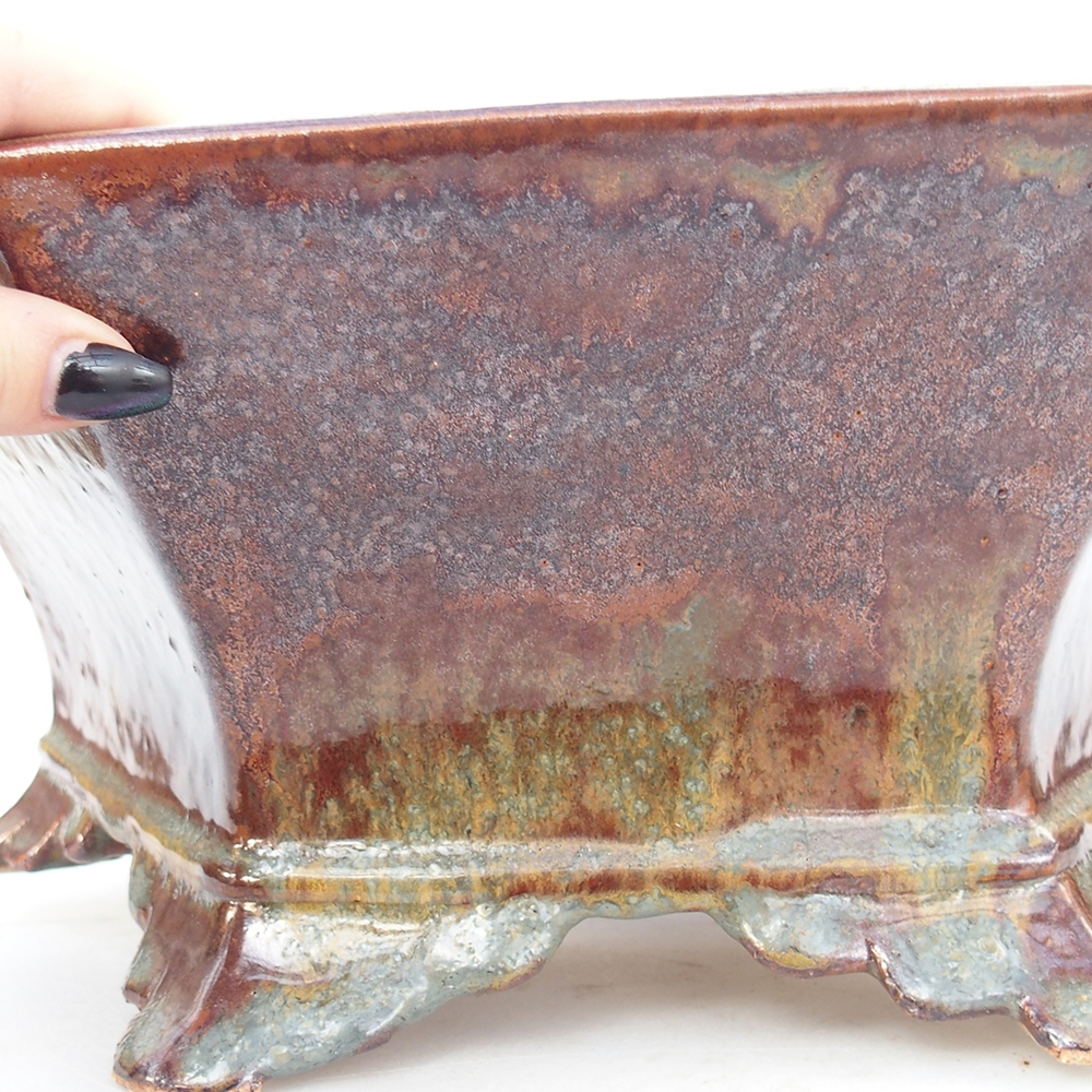 Ciotola per bonsai in ceramica 36 x 31,5 x 14 cm, marrone