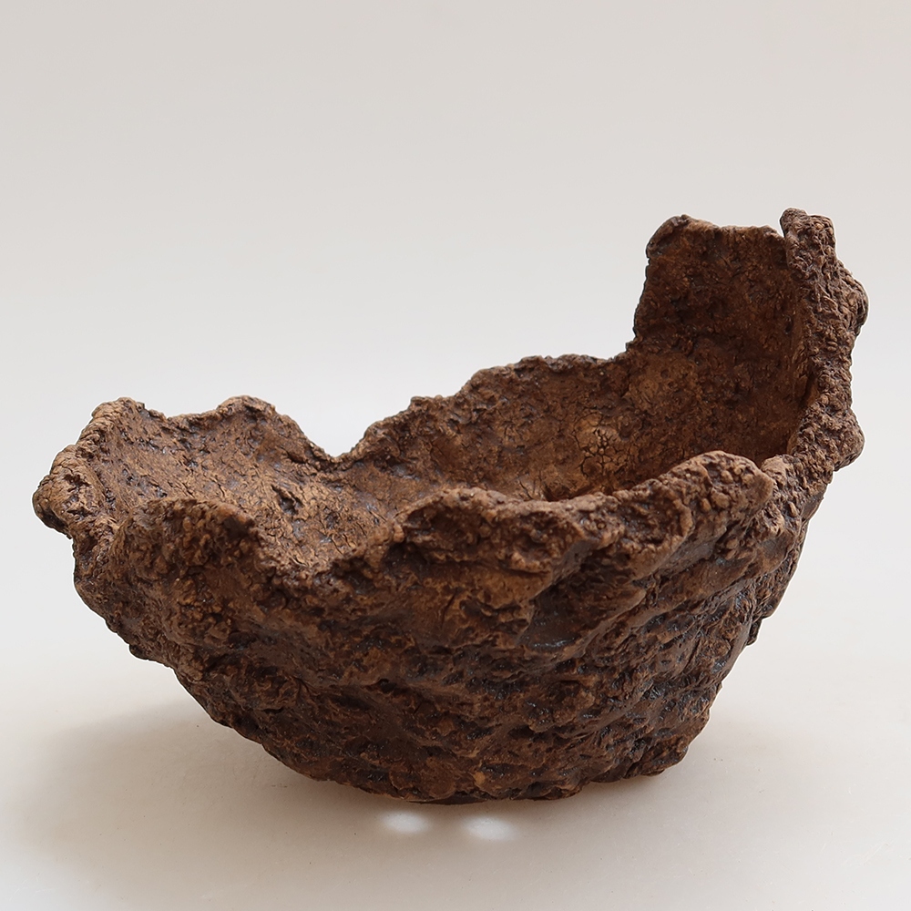 Guscio in ceramica 14,5 x 13 x 11,5 cm, colore marrone