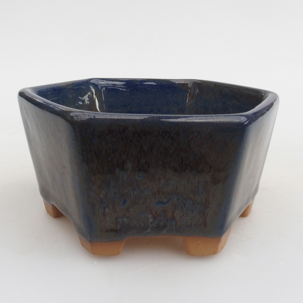 Ciotola bonsai in ceramica 9,5 x 9 x 4,5 cm, colore blu