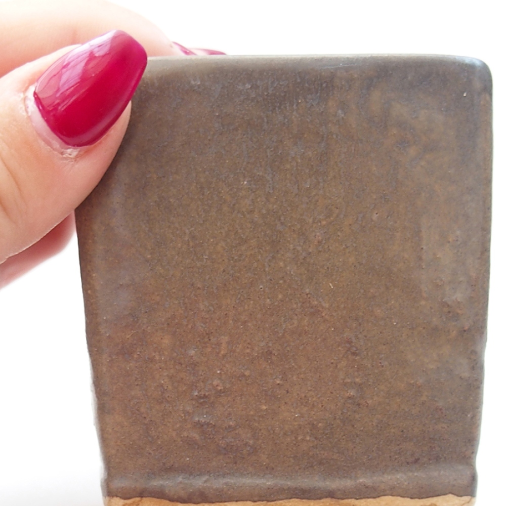 Ciotola per bonsai in ceramica 6,5 x 6,5 x 7 cm, marrone