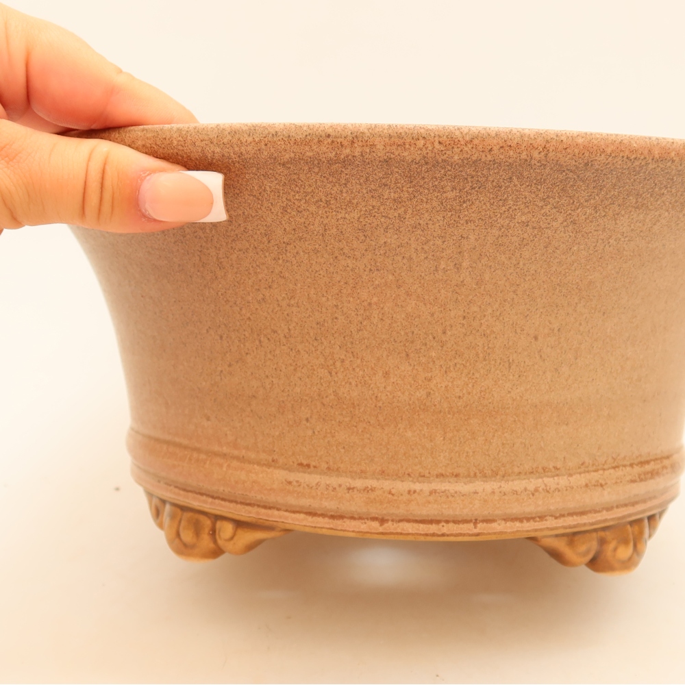 Vaso da bonsai in ceramica 24,5 x 24,5 x 11 cm, colore rosa