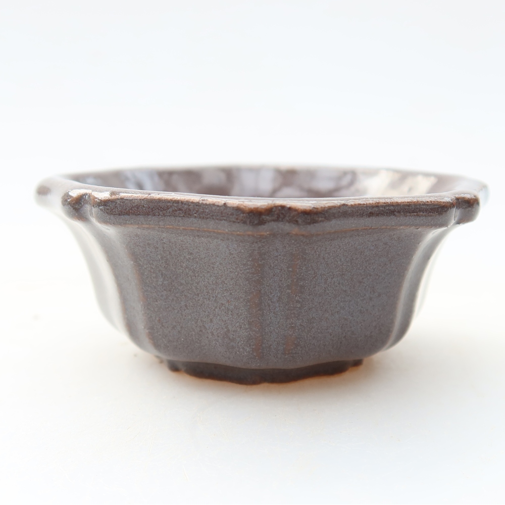 Vaso in ceramica per bonsai 6 x 6 x 2,5 cm, colore grigio