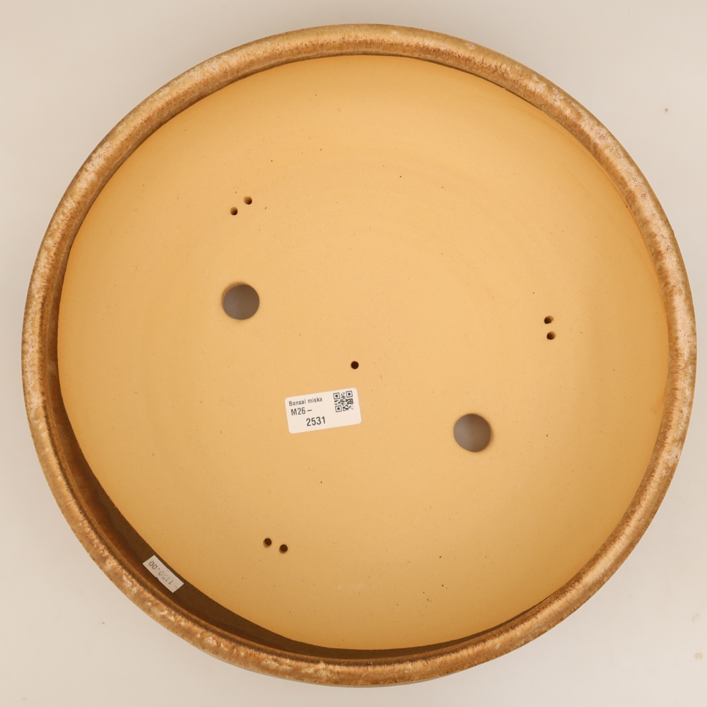 Vaso in ceramica per bonsai 32 x 32 x 9,5 cm, colore marrone