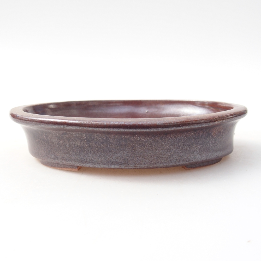 Ciotola bonsai in ceramica 13 x 10,5 x 3 cm, colore bordeaux