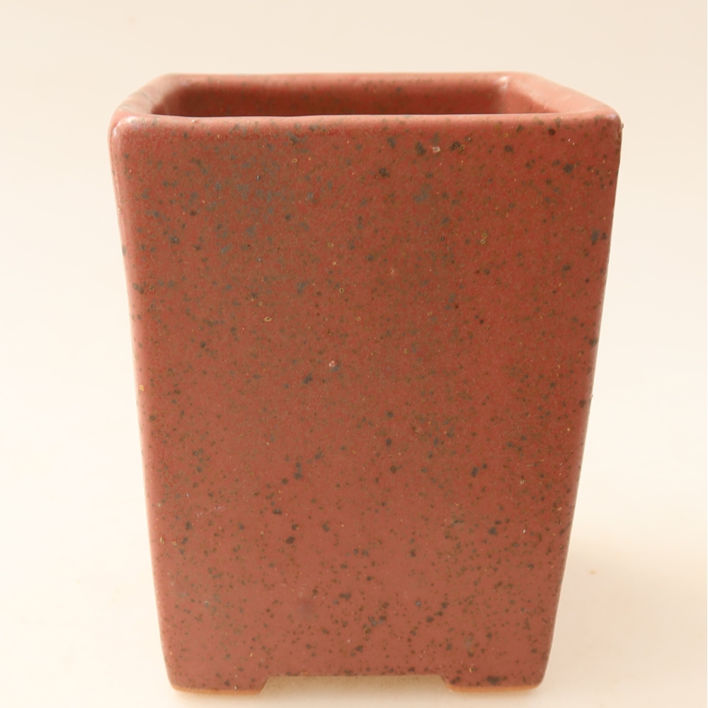 Vaso da bonsai in ceramica 7,5 x 7,5 x 10 cm, colore rosa