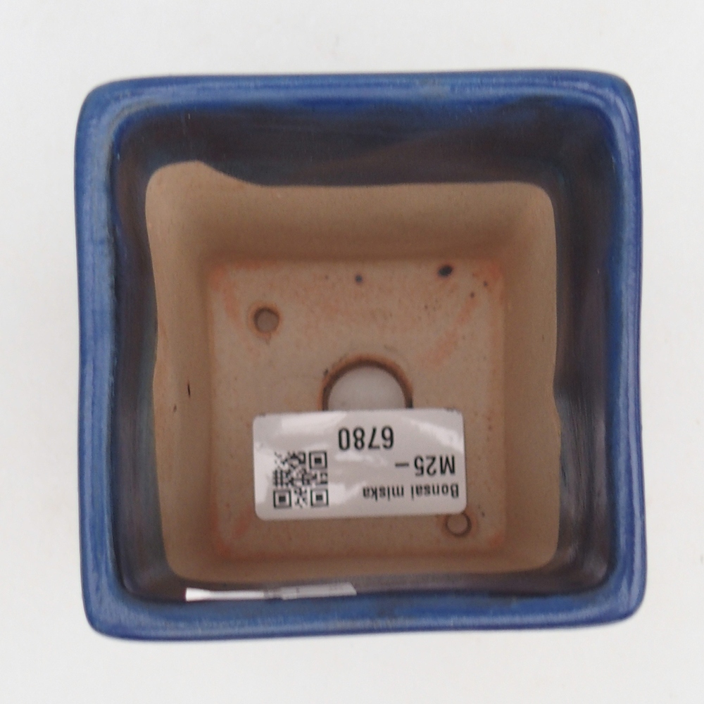 Ciotola bonsai in ceramica 7,5 x 7,5 x 8,5 cm, colore blu