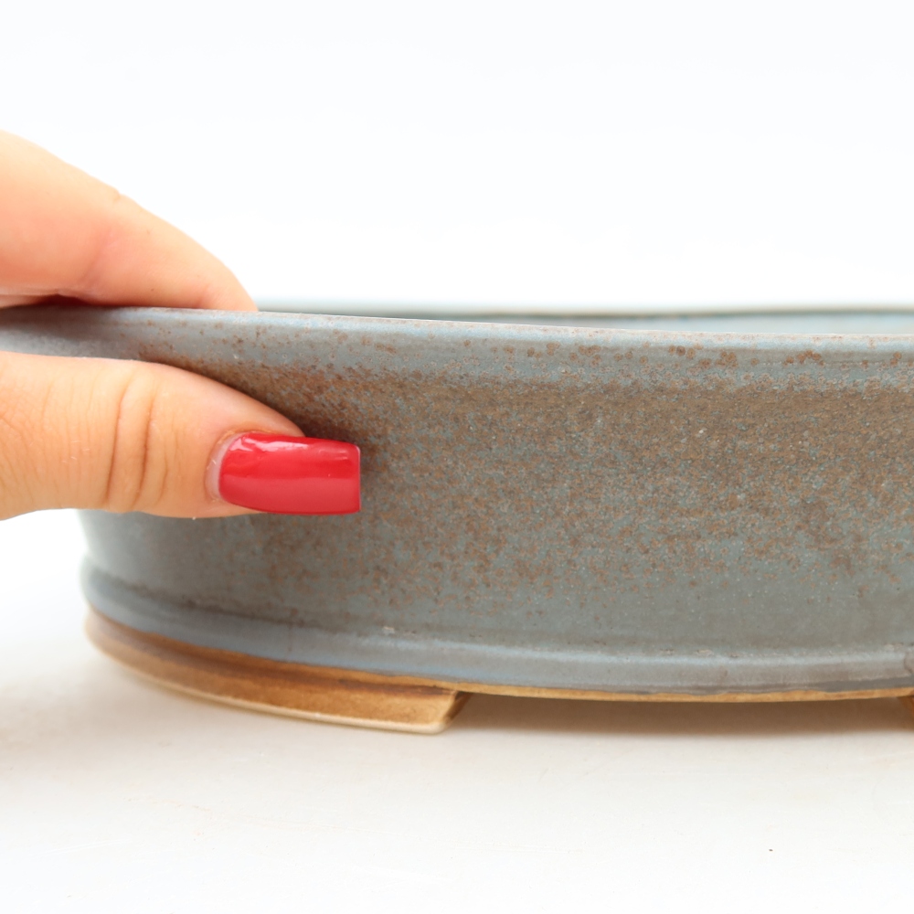 Vaso da bonsai in ceramica 27 x 24,5 x 6 cm, colore blu