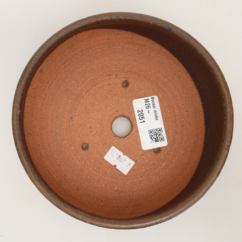 Vaso per bonsai in ceramica 14,5 x 14,5 x 4,5 cm, colore marrone