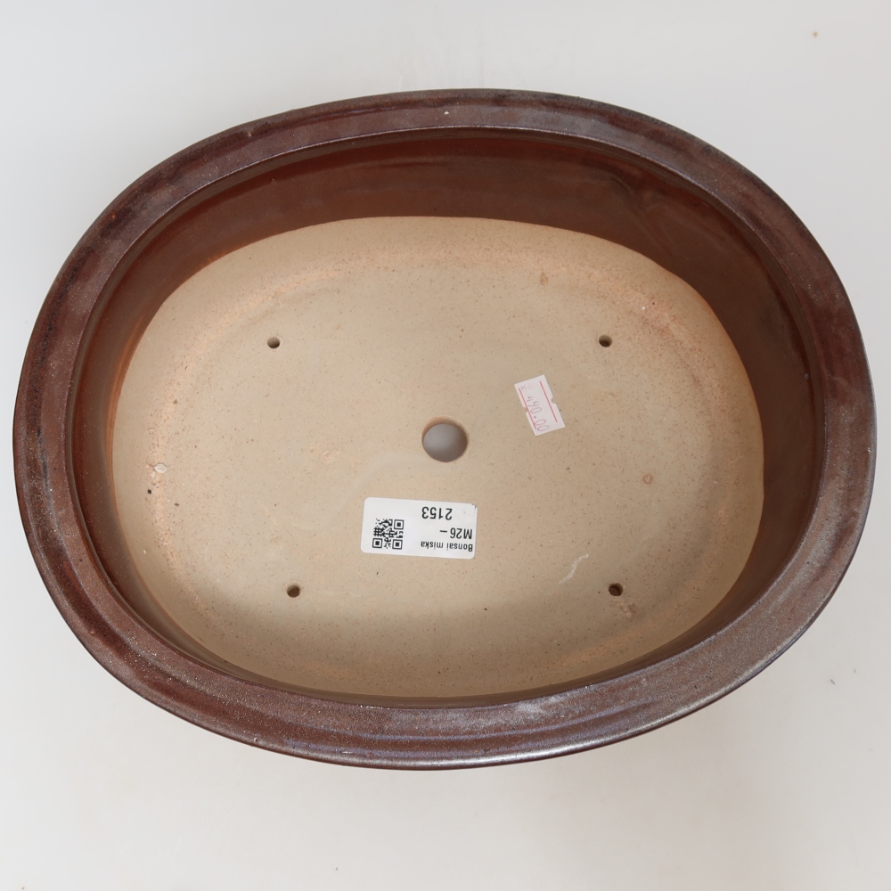 Ciotola per bonsai in ceramica 26 x 22 x 8 cm, marrone