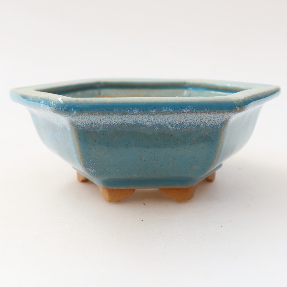 Ciotola bonsai in ceramica 12 x 10,5 x 4,5 cm, colore blu