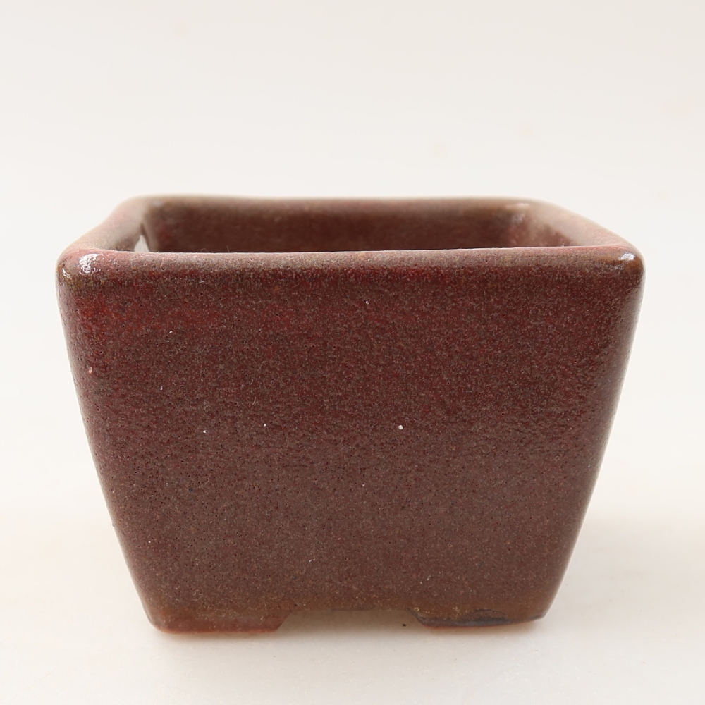 Vaso da bonsai in ceramica 6,5 x 6,5 x 5 cm, colore marrone