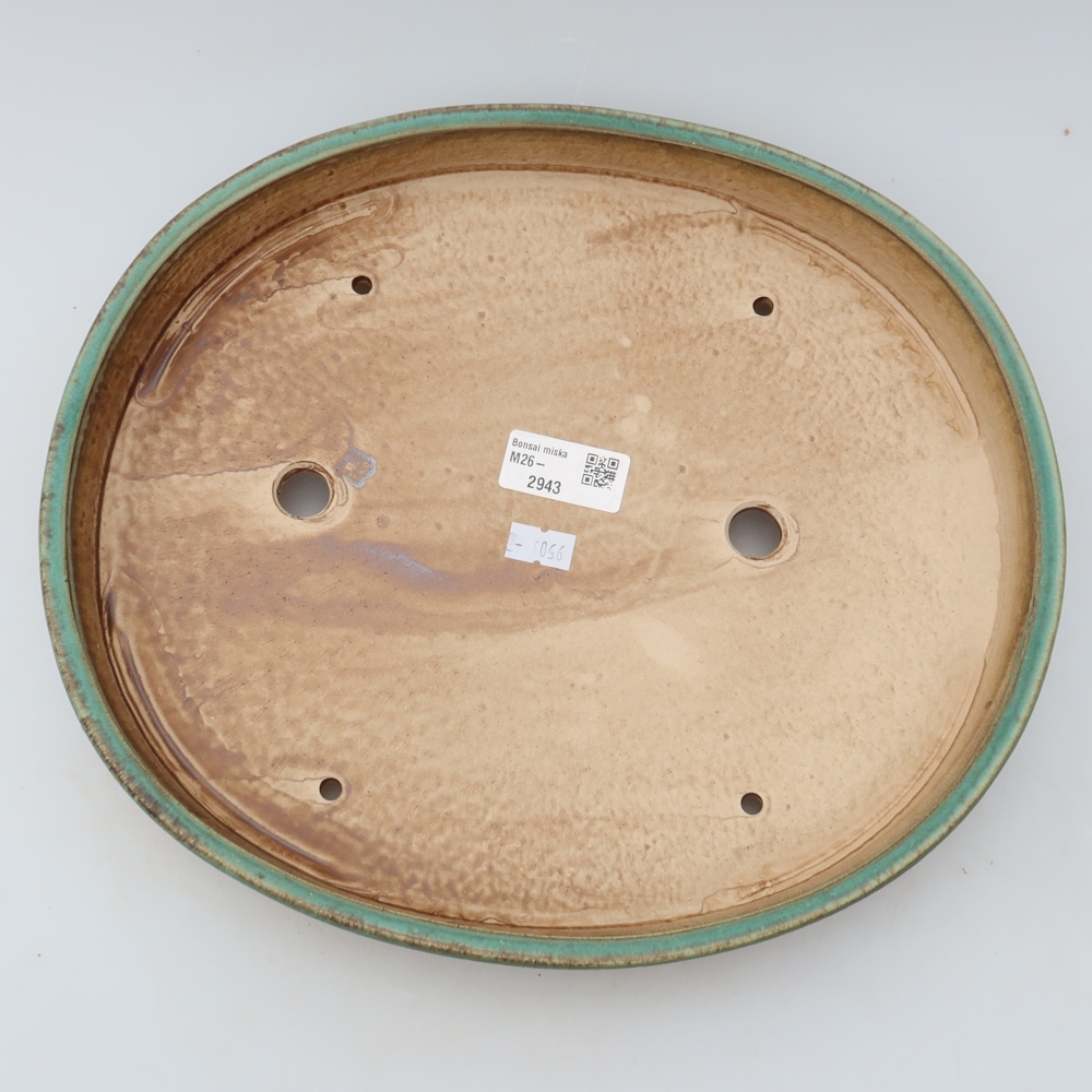 Ciotola bonsai in ceramica 31 x 27 x 4,5 cm, verde