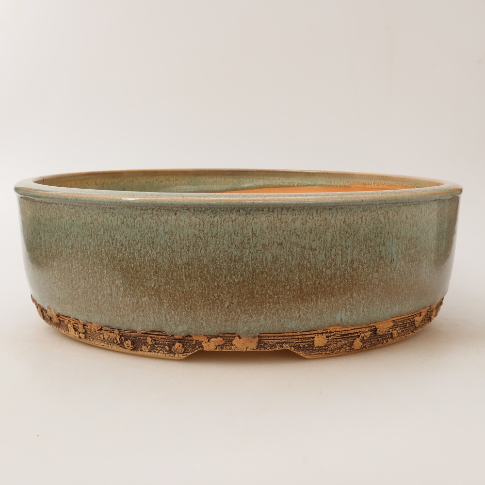 Vaso per bonsai in ceramica 29 x 29 x 8,5 cm, colore verde