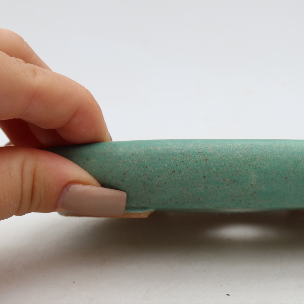 Vaso da bonsai in ceramica 17 x 12 x 2,5 cm, colore verde