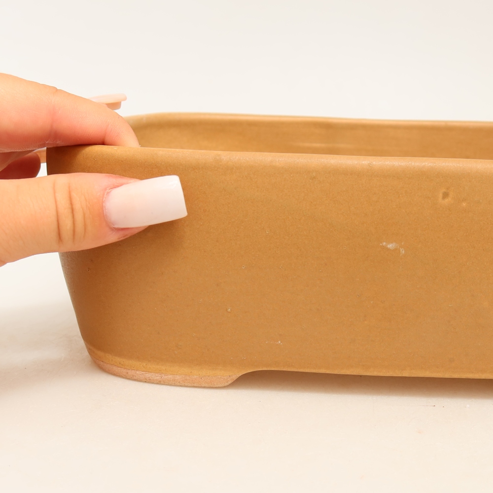 Vaso da bonsai in ceramica 23 x 17,5 x 7,5 cm, colore marrone