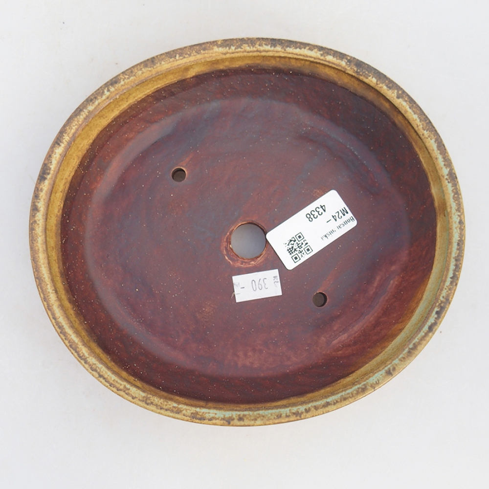 Ciotola per bonsai in ceramica 18,5 x 16,5 x 4 cm, verde