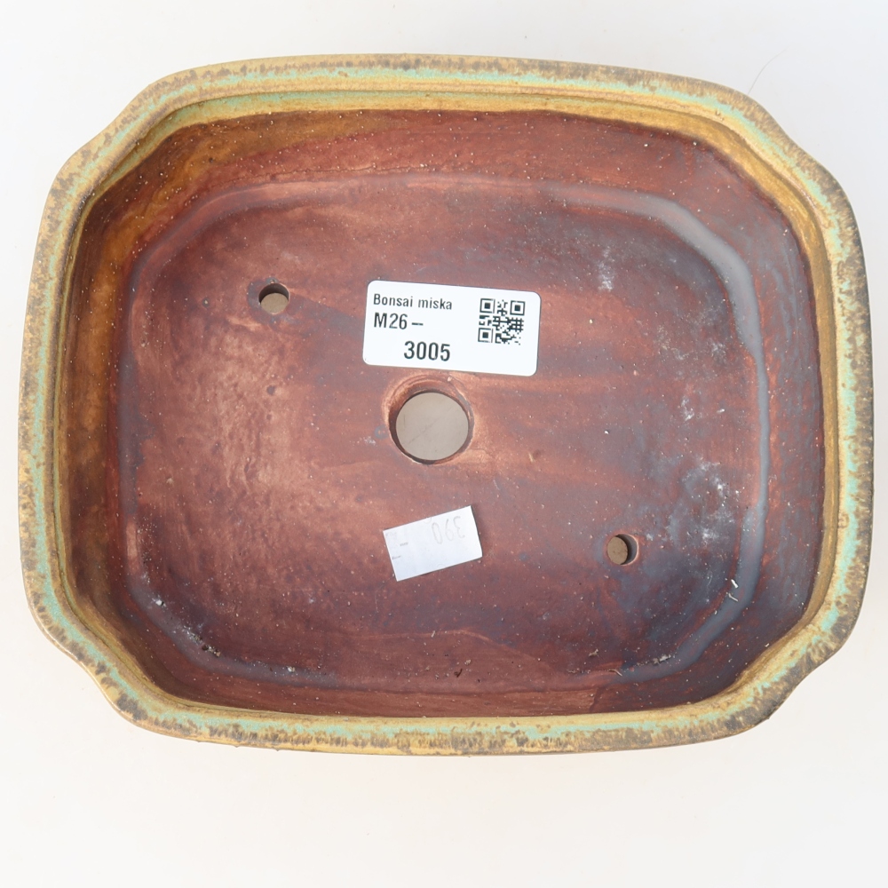 Ciotola per bonsai in ceramica 17,5 x 14,5 x 5 cm, verde