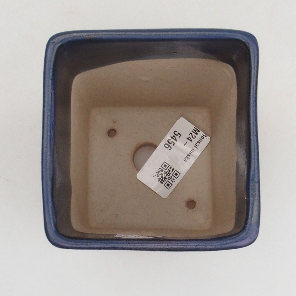 Ciotola bonsai in ceramica 8,5 x 8,5 x 10,5 cm, colore blu