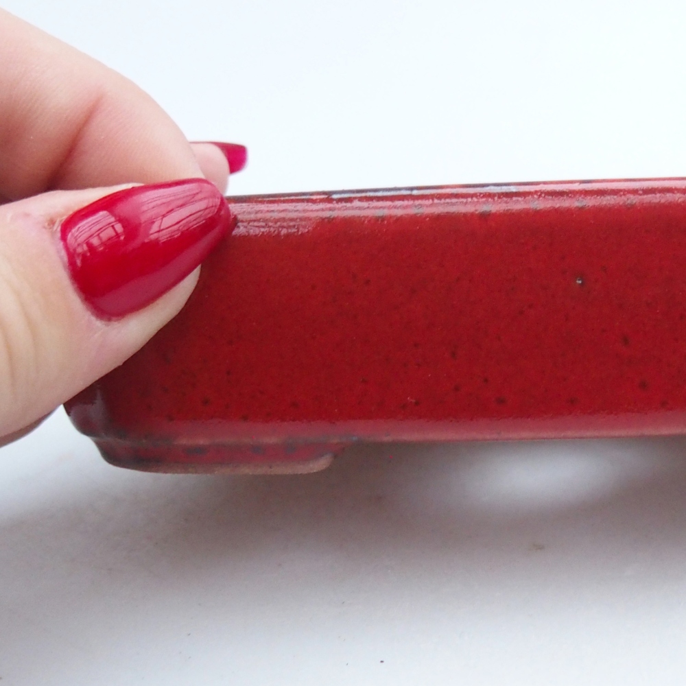 Ciotola bonsai in ceramica 26 x 26 x 8 cm, colore rosso