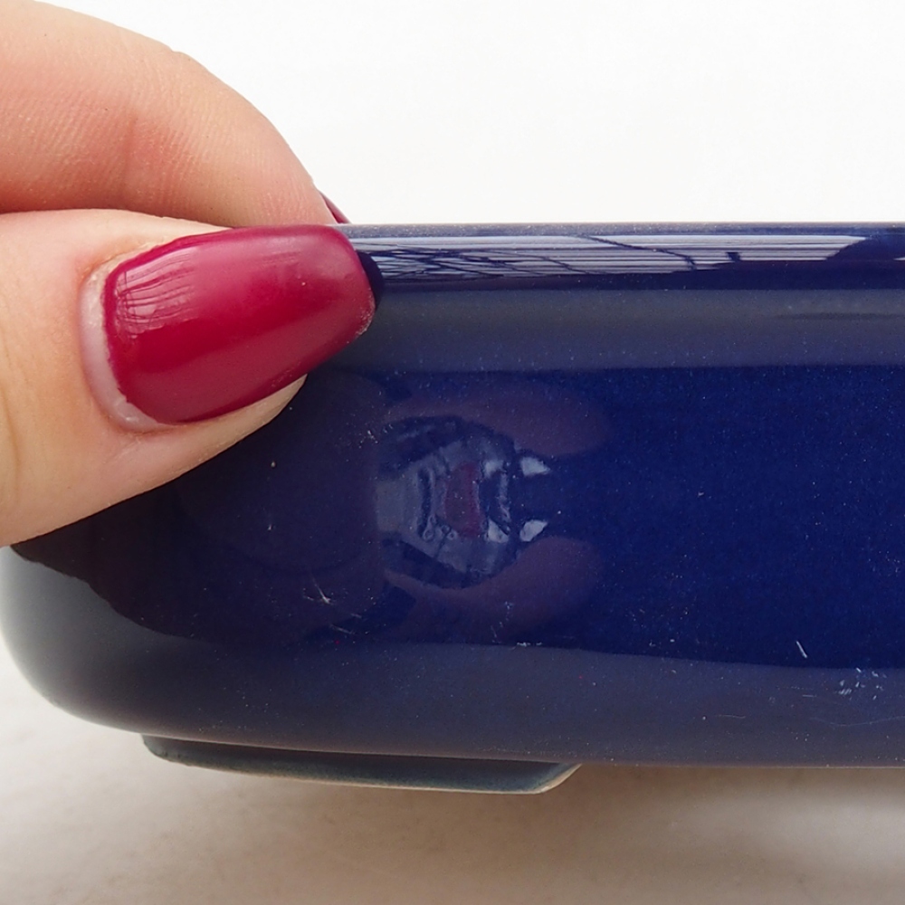 Ciotola per bonsai in ceramica 15 x 11 x 3,5 cm, colore blu