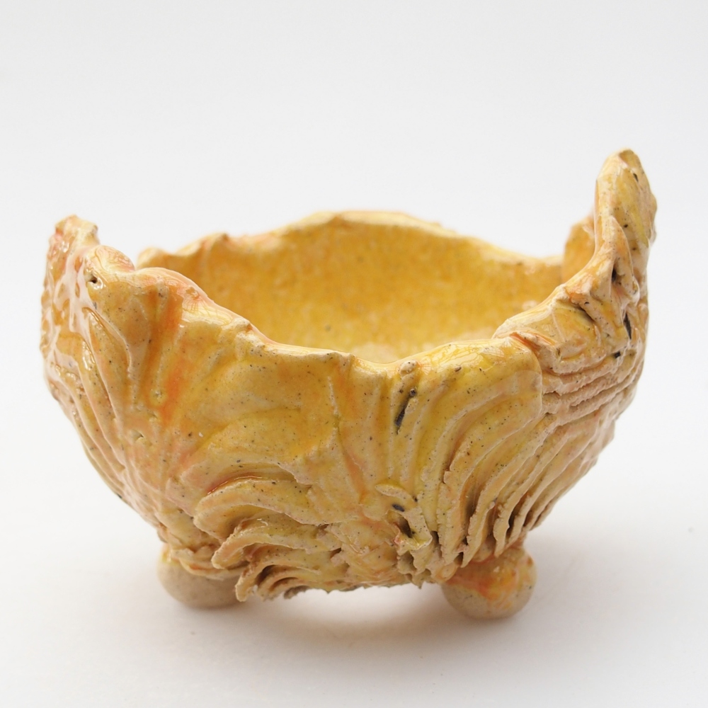 Conchiglia in ceramica 8 x 8 x 6 cm , giallo