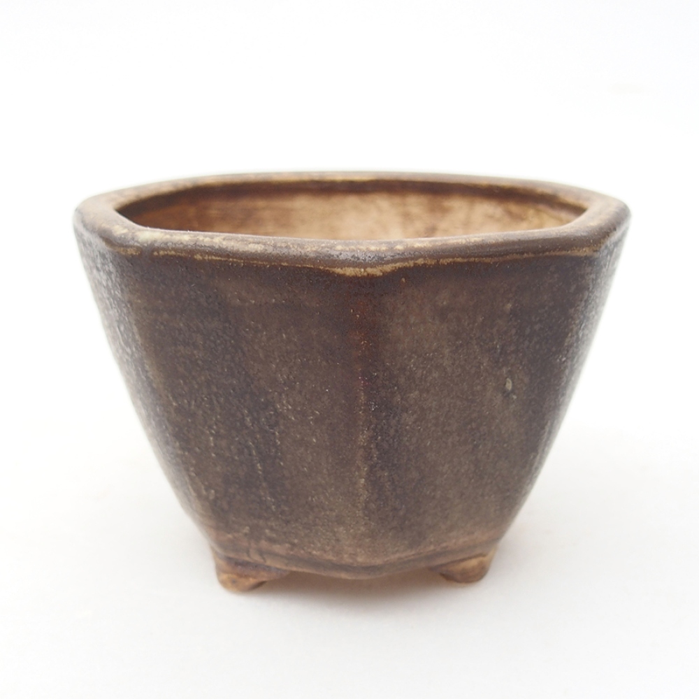 Ciotola per bonsai in ceramica 8,5 x 8,5 x 6 cm, marrone