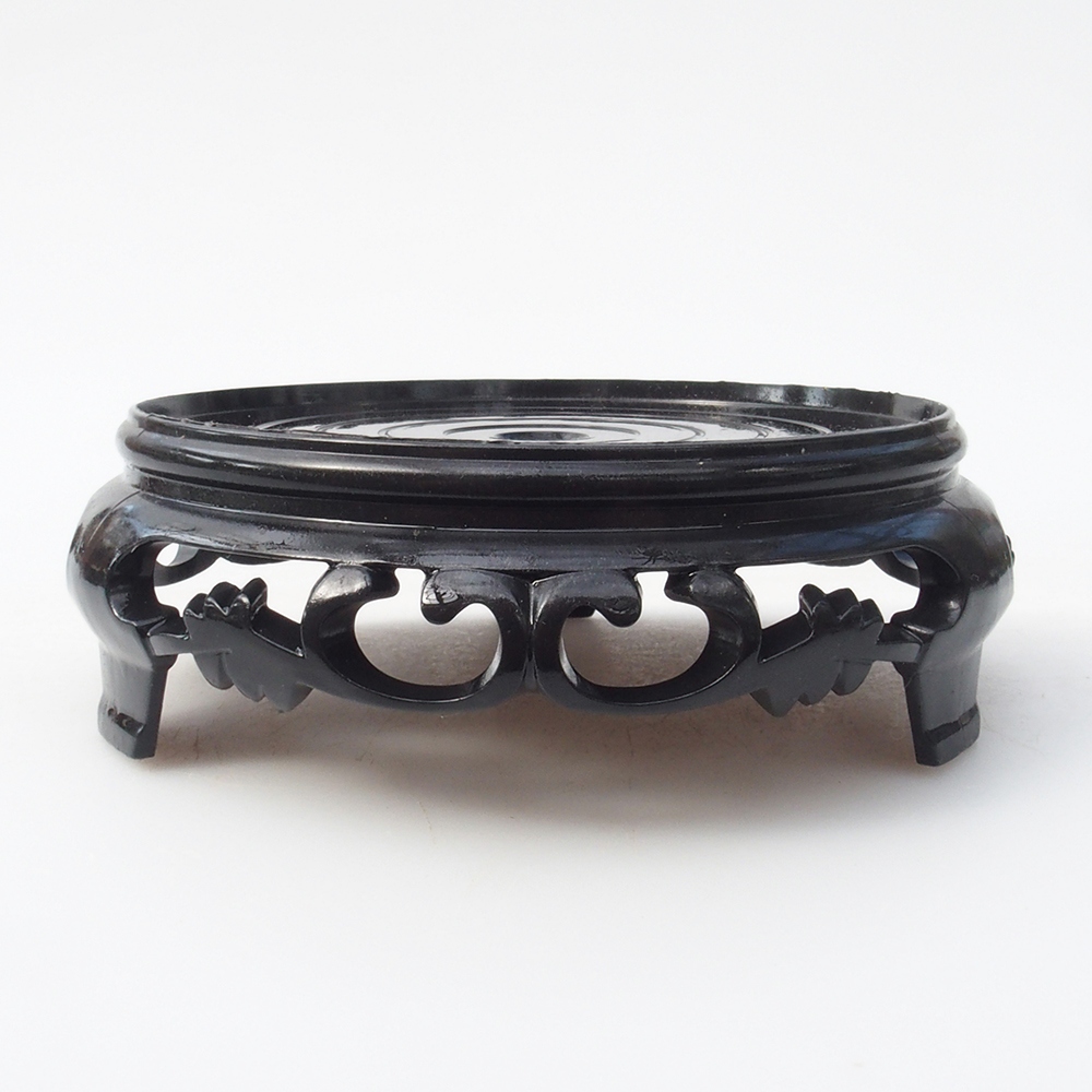 Tavolo bonsai rotondo in plastica 11 x 11 x 3,5 cm, colore nero