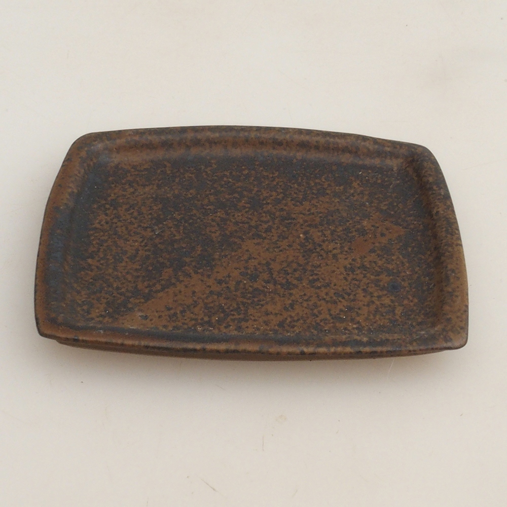 Piattino in ceramica H11 - 11,5 x 9,5 x 1 cm - marrone