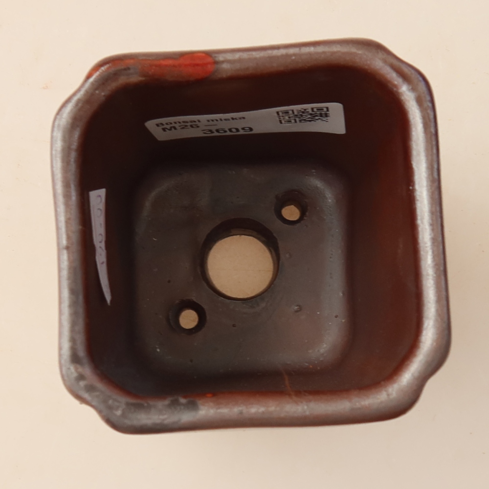 Vaso da bonsai in ceramica 7 x 7 x 8,5 cm, colore metallizzato