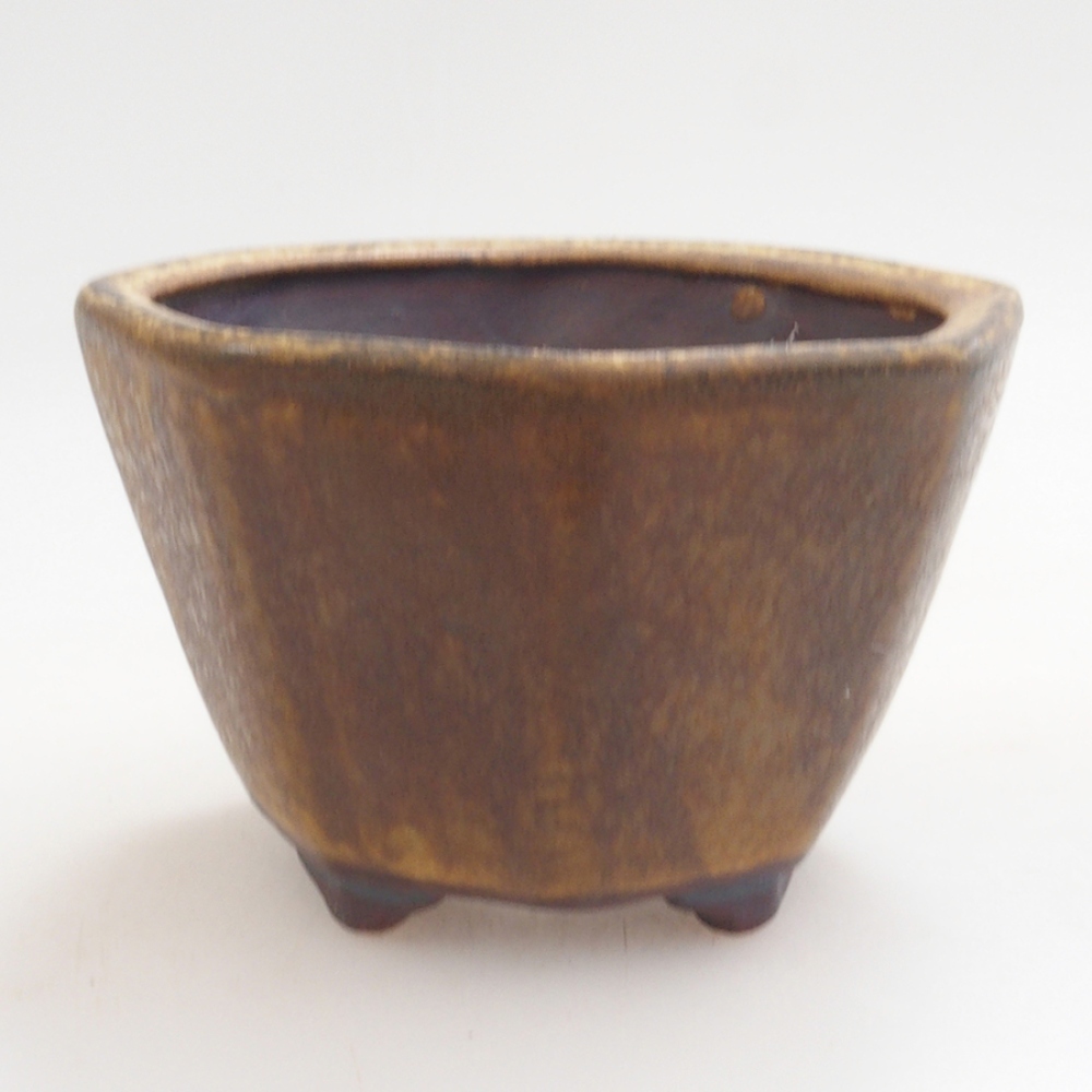 Ciotola per bonsai in ceramica 10 x 8,5 x 4 cm, marrone