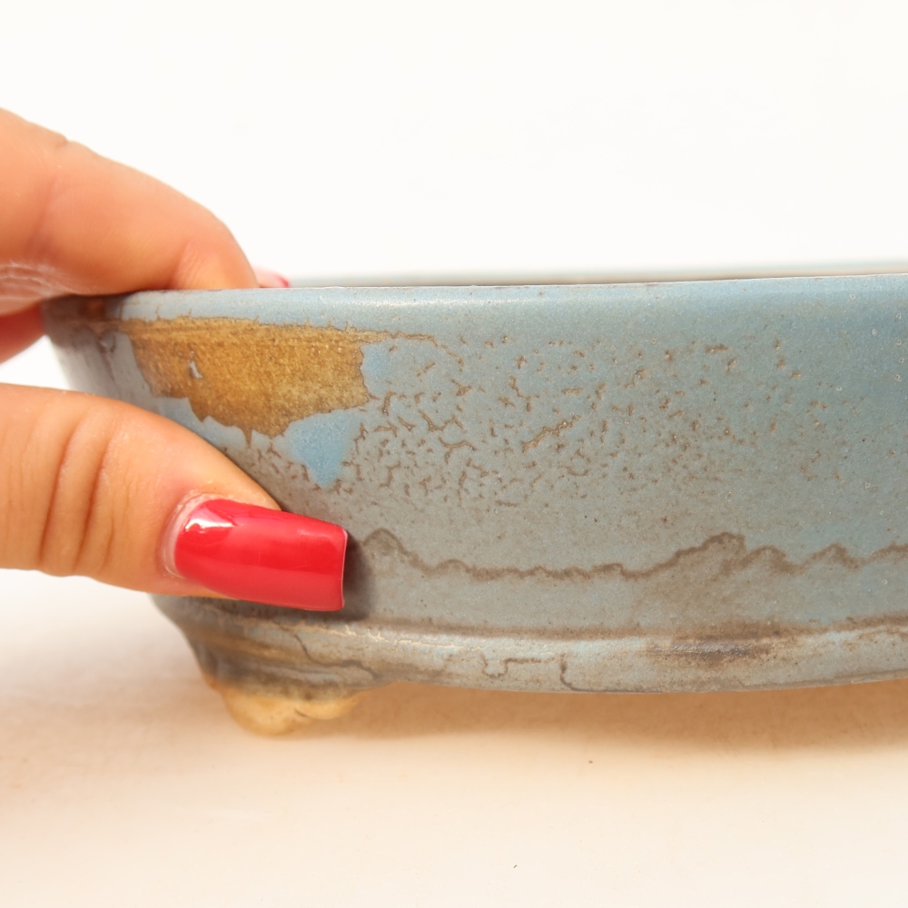 Ciotola bonsai in ceramica 18 x 18 x 5 cm, colore blu