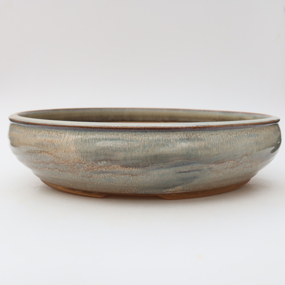 Vaso per bonsai in ceramica 30 x 30 x 7 cm, colore grigio