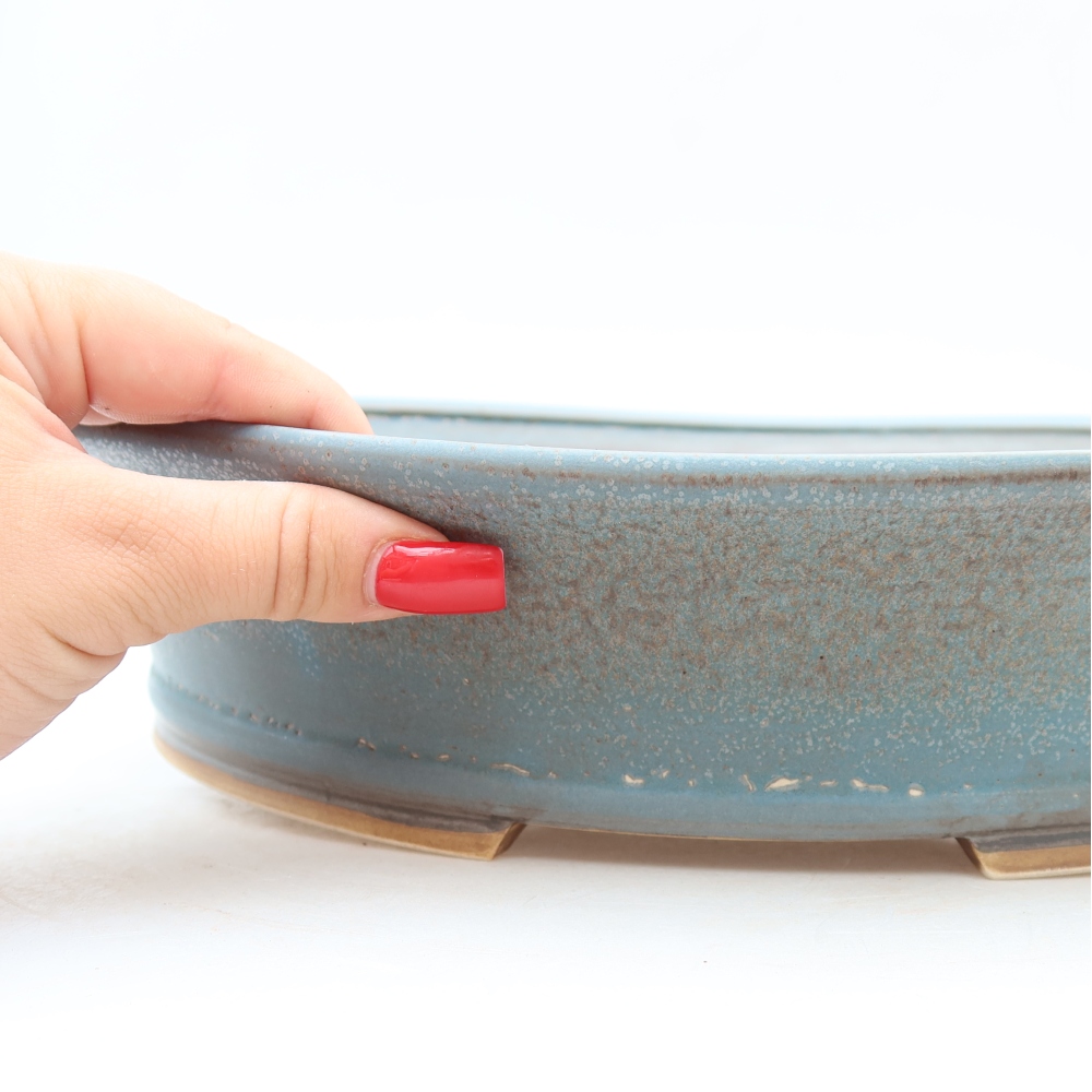 Ciotola bonsai in ceramica 26,5 x 24 x 5,5 cm, colore blu