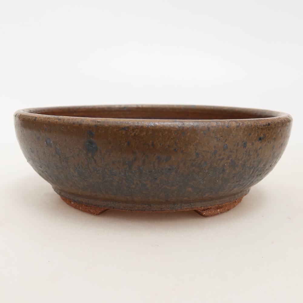 Vaso per bonsai in ceramica 14,5 x 14,5 x 4,5 cm, colore marrone