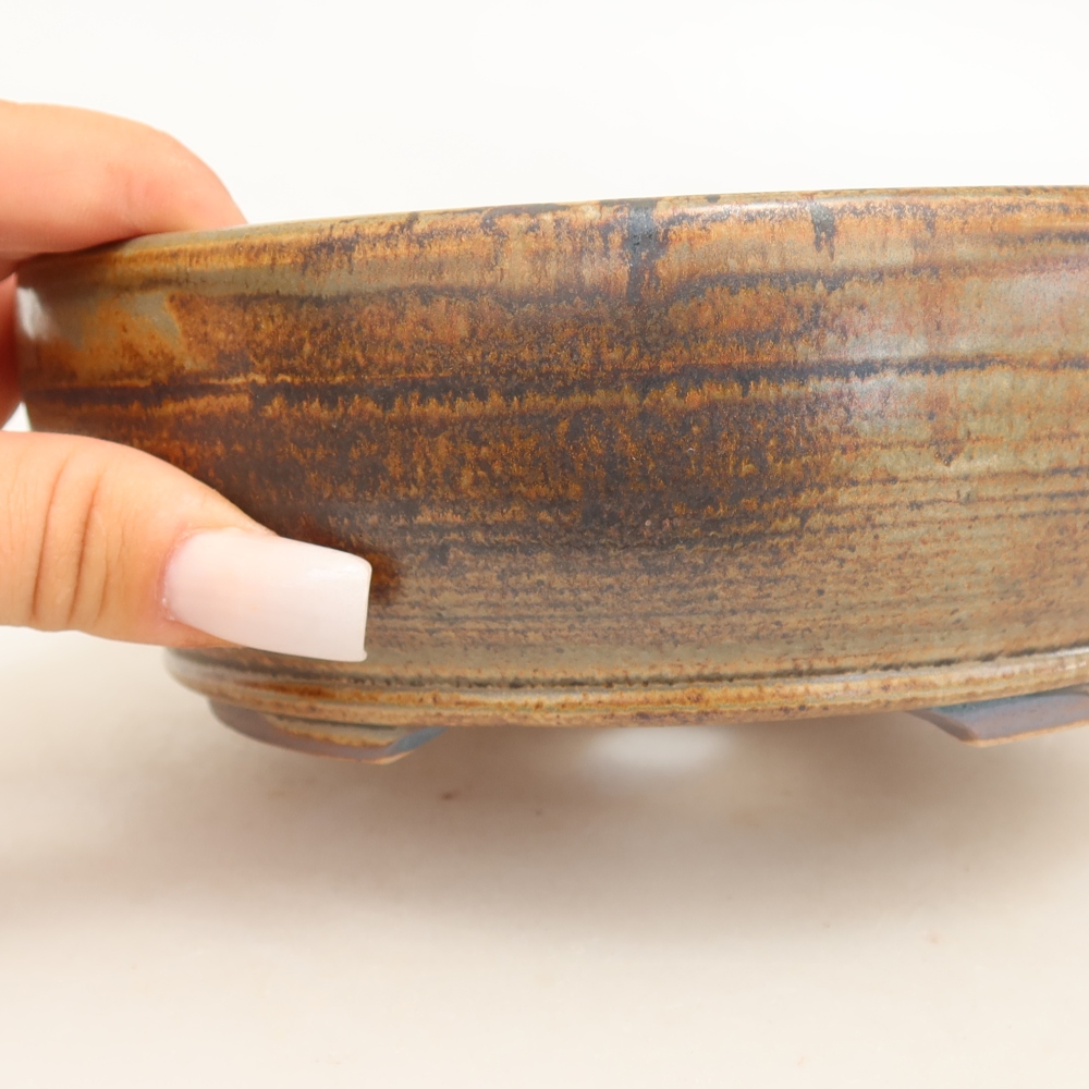 Vaso da bonsai in ceramica 17 x 17 x 6 cm, colore marrone