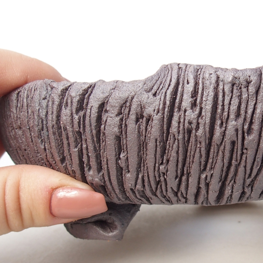 Ciotola bonsai in ceramica 17 x 15 x 5,5 cm, colore metallo