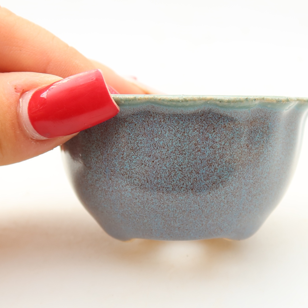 Vaso in ceramica per bonsai 7 x 7 x 3,5 cm, colore grigio